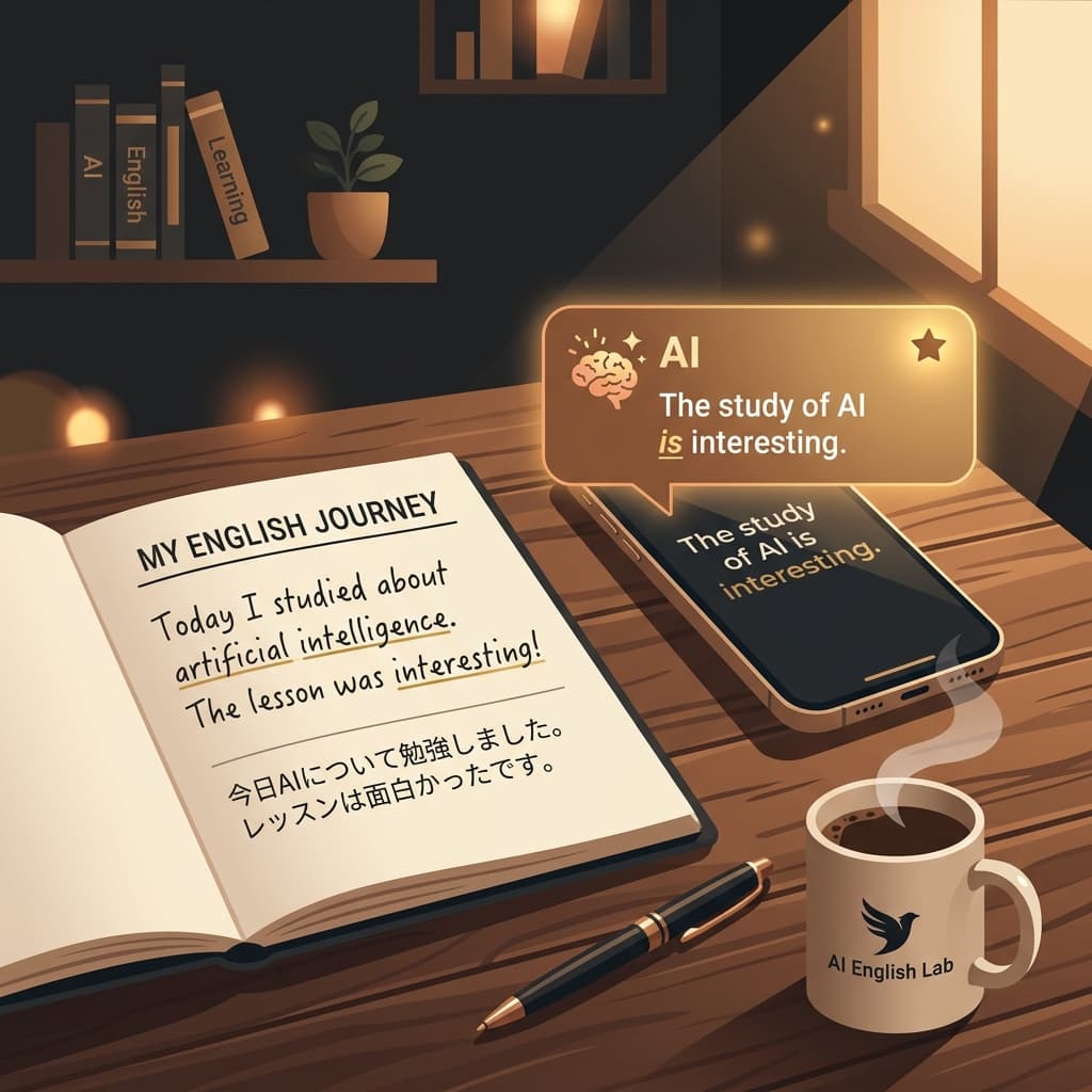 AIに添削してもらう。毎日5行の英語日記習慣